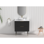 Line R-Corner Matte Black  All Drawers Vanity Cabinet Only